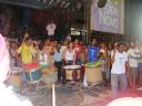Ritmistas em ação na Praça Fausto Cardoso