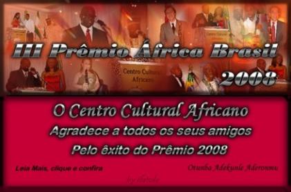 Agradecimentos ao sucesso do III Prêmio África Brasil