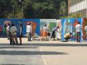 Muro do Senac tambÃ©m ganhou painel de alunos do curso de graffiti