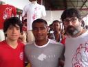Rodrigo, o manager Romário e seu pai Sidney