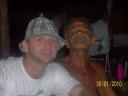 eu e o lendário Toni, vigilante andarilho do Morada do Parque durante o Luau